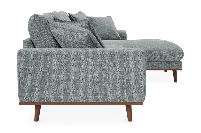 Copenhagen Premium 4-sits Högervänd L-formad Djup Divansoffa i Chenille - Grå/Blå - Möbler - Vardagsrum - Soffor - Divansoffa & schäslong