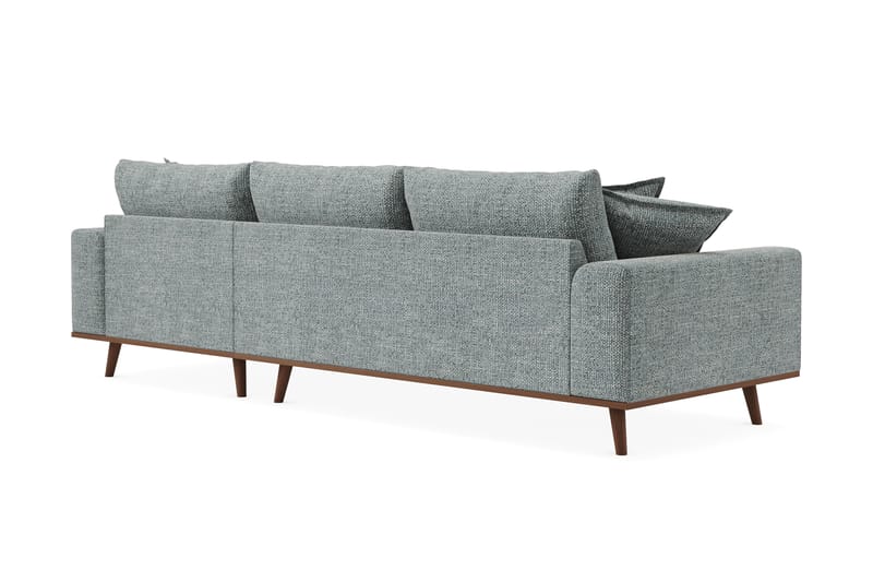 Copenhagen Premium 4-sits Högervänd L-formad Djup Divansoffa i Chenille - Grå/Blå - Möbler - Vardagsrum - Soffor - Divansoffa & schäslong