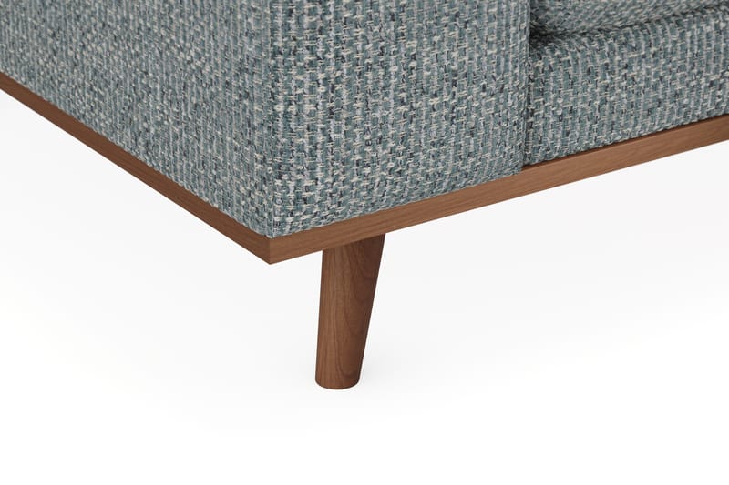 Copenhagen Premium 4-sits Högervänd L-formad Djup Divansoffa i Chenille - Grå/Blå - Möbler - Vardagsrum - Soffor - Divansoffa & schäslong