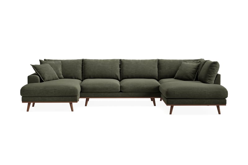 Copenhagen Premium 5-sits Vänstervänd U-formad Djup Soffa med Divan och Schäslong i Tyg - Grön - Möbler - Vardagsrum - Soffor - U-soffor
