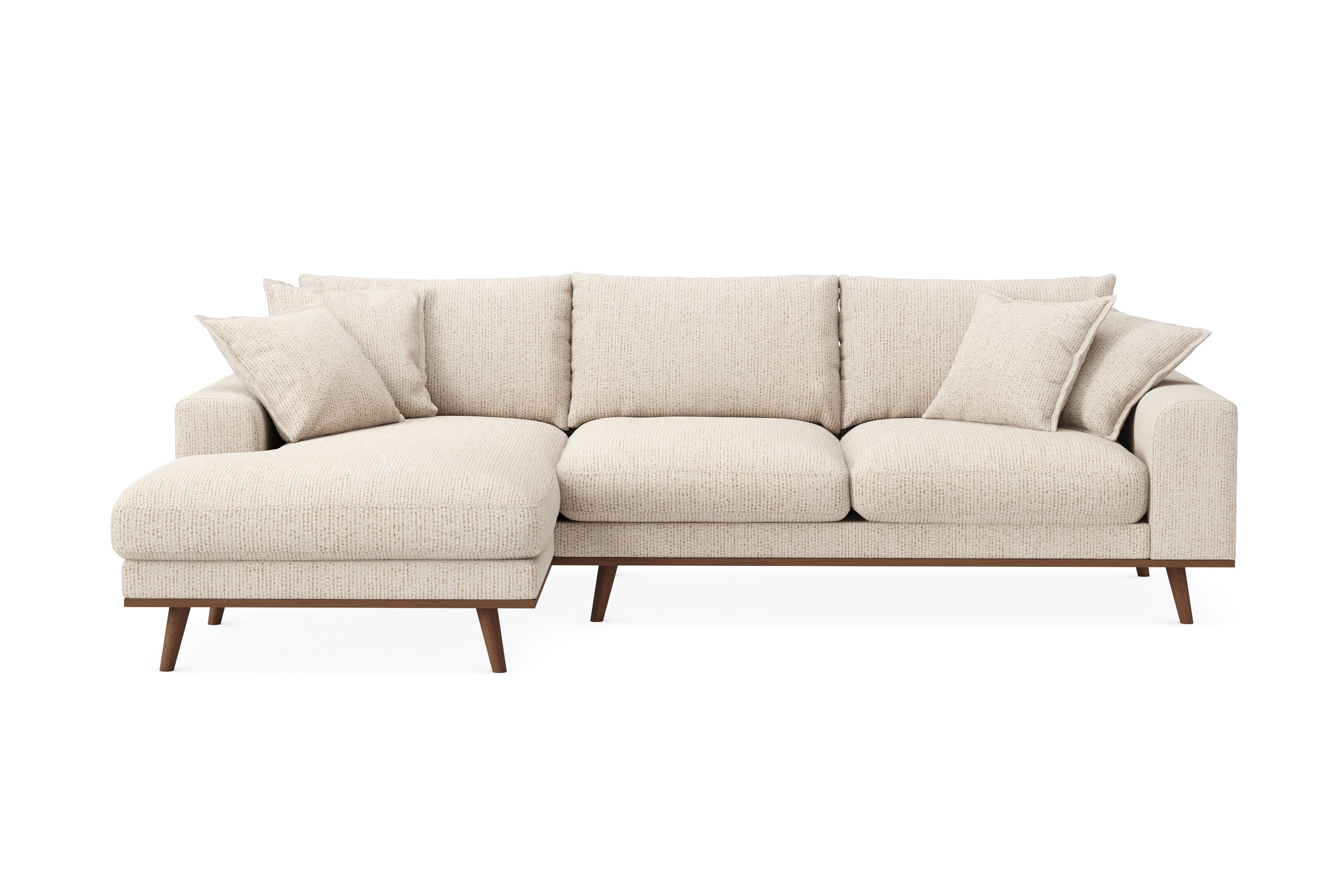 copenhagen premium 4-sits vänstervänd l-formad djup divansoffa i chenille - beige