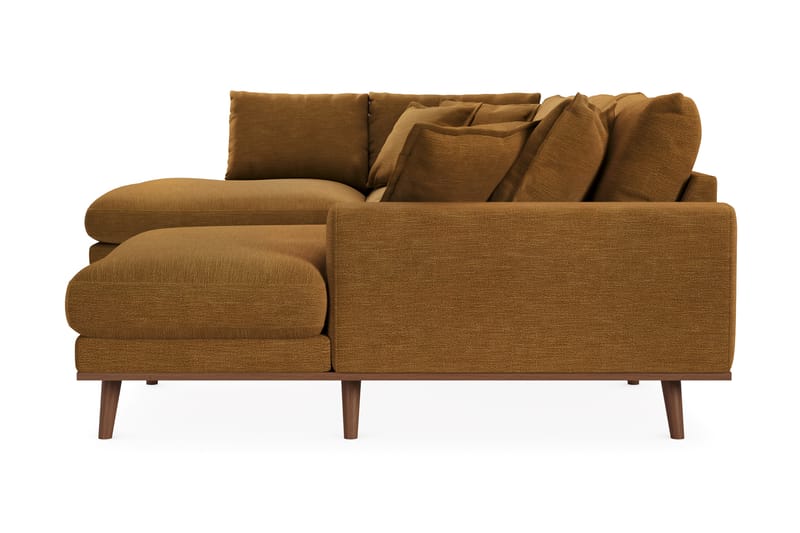 Copenhagen Premium 5-sits Högervänd U-formad Djup Soffa med Divan och Schäslong i Tyg - Senapsgul - Möbler - Vardagsrum - Soffor - U-soffor