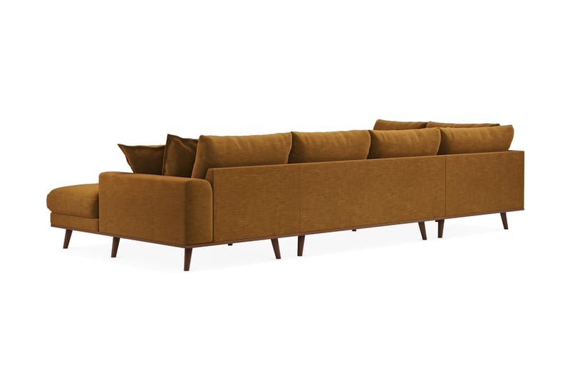 Copenhagen Premium 5-sits Högervänd U-formad Djup Soffa med Divan och Schäslong i Tyg - Senapsgul - Möbler - Vardagsrum - Soffor - U-soffor
