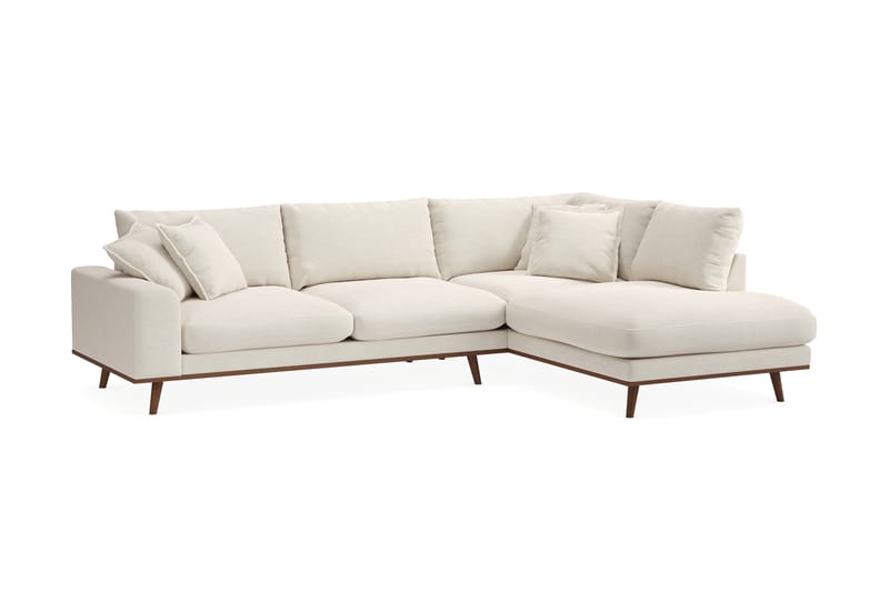 Copenhagen Premium 4-sits Högervänd L-formad Djup Schäslongsoffa i Tyg - Ljusbeige - Möbler - Vardagsrum - Soffor - Divansoffa & schäslong