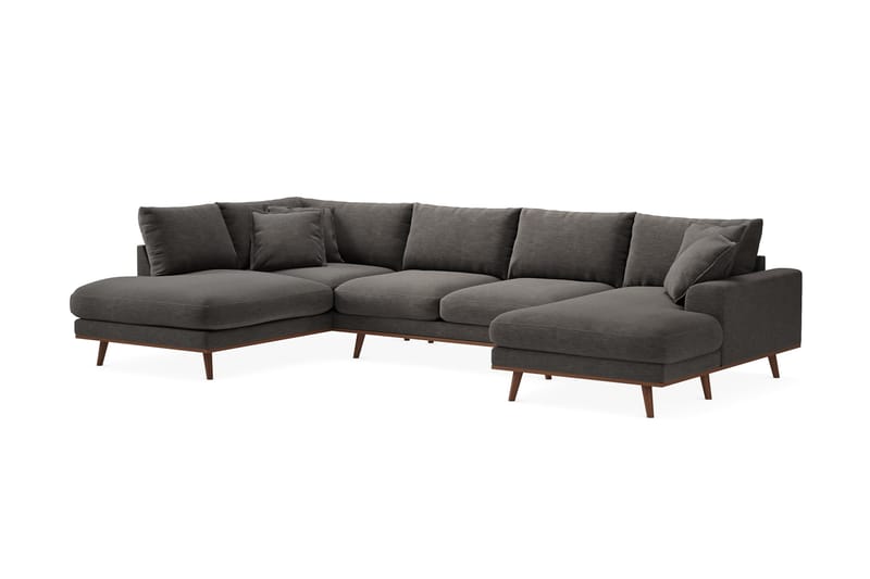 Copenhagen Premium 5-sits Högervänd U-formad Djup Soffa med Divan och Schäslong i Tyg - Mörkgrå - Möbler - Vardagsrum - Soffor - U-soffor