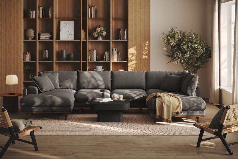 Copenhagen Premium 5-sits Högervänd U-formad Djup Soffa med Divan och Schäslong i Tyg - Mörkgrå - Möbler - Vardagsrum - Soffor - U-soffor