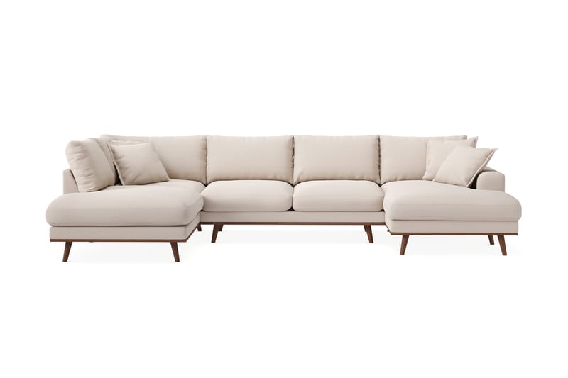 Copenhagen Premium 5-sits Vänstervänd U-formad Djup Soffa med Divan och Schäslong i Bouclé - Ljusbeige - Möbler - Vardagsrum - Soffor - U-soffor