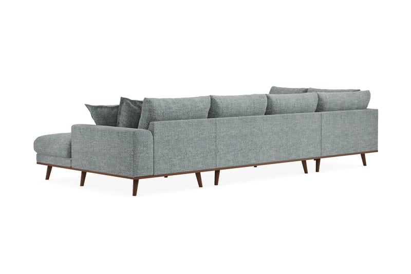 Copenhagen Premium 5-sits Vänstervänd U-formad Djup Soffa med Divan och Schäslong i Chenille - Grå/Blå - Möbler - Vardagsrum - Soffor - U-soffor