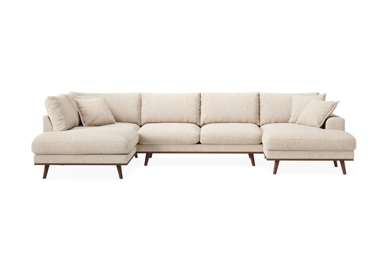 Copenhagen Premium 5-sits Vänstervänd U-formad Djup Soffa med Divan och Schäslong i Chenille - Beige - Möbler - Vardagsrum - Soffor - U-soffor