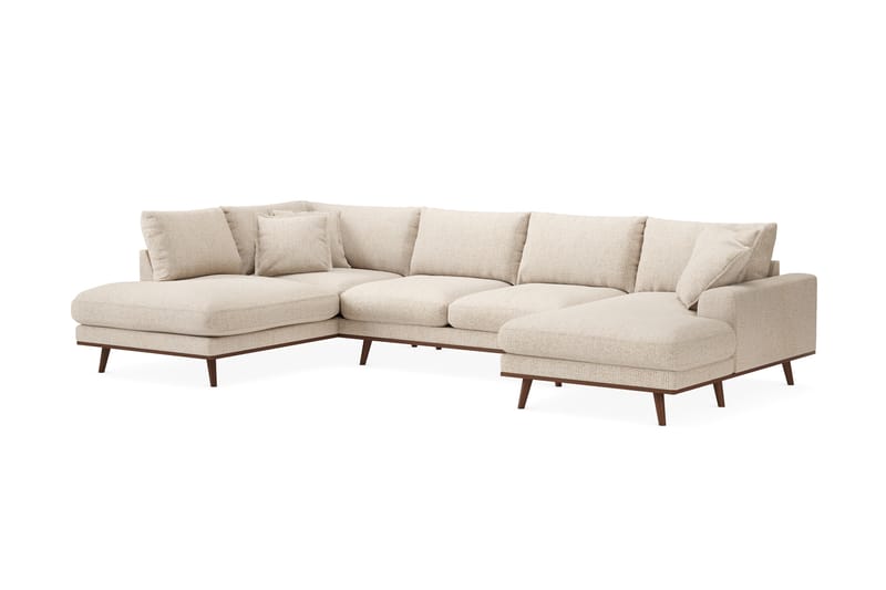 Copenhagen Premium 5-sits Vänstervänd U-formad Djup Soffa med Divan och Schäslong i Chenille - Beige - Möbler - Vardagsrum - Soffor - U-soffor