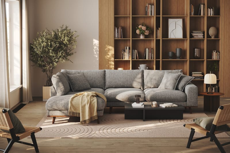 Copenhagen Premium 4-sits Vänstervänd L-formad Djup Schäslongsoffa i Chenille - Grå - Möbler - Vardagsrum - Soffor - Divansoffa & schäslong