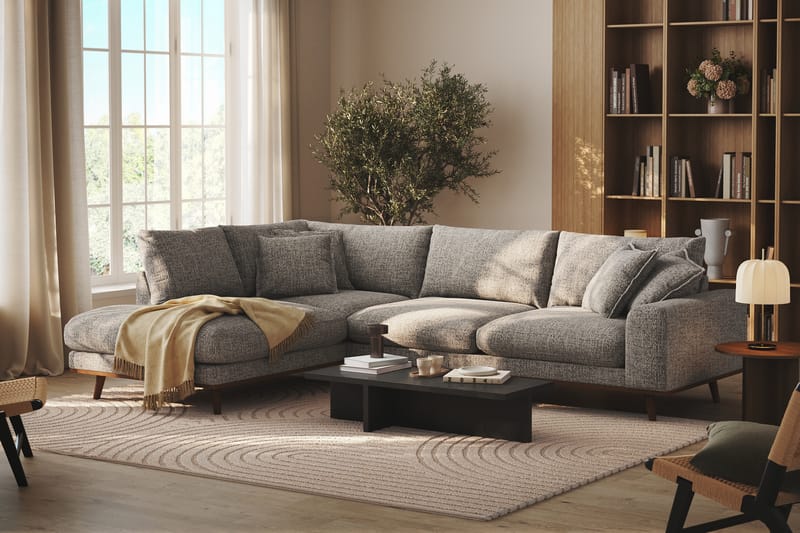 Copenhagen Premium 4-sits Vänstervänd L-formad Djup Schäslongsoffa i Chenille - Grå - Möbler - Vardagsrum - Soffor - Divansoffa & schäslong