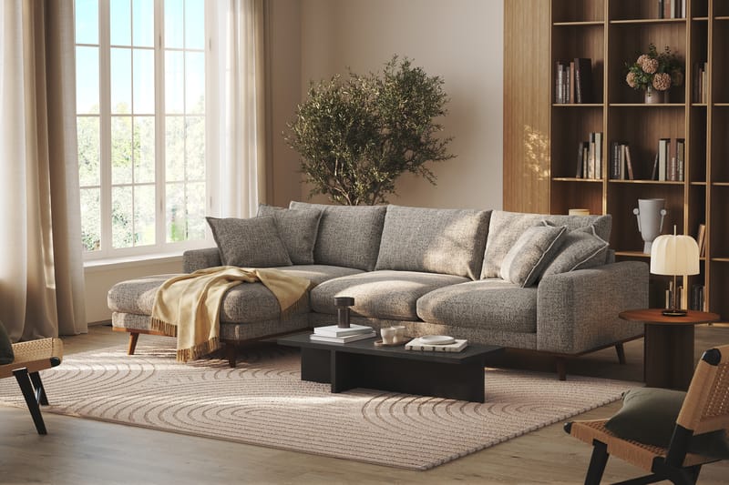 Copenhagen Premium 4-sits Vänstervänd L-formad Djup Divansoffa i Chenille - Grå - Möbler - Vardagsrum - Soffor - Divansoffa & schäslong
