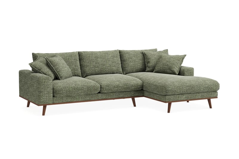 Copenhagen Premium 4-sits Högervänd L-formad Djup Divansoffa i Chenille - Grön - Möbler - Vardagsrum - Soffor - Divansoffa & schäslong