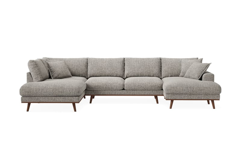 Copenhagen Premium 5-sits Vänstervänd U-formad Djup Soffa med Divan och Schäslong i Chenille - Grå - Möbler - Vardagsrum - Soffor - U-soffor