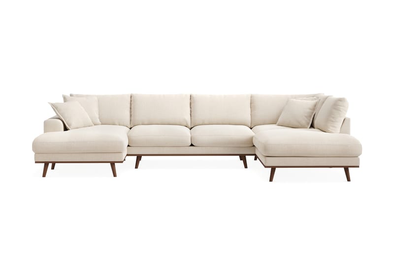 Copenhagen Premium 5-sits Högervänd U-formad Djup Soffa med Divan och Schäslong i Chenille - Ljusbeige - Möbler - Vardagsrum - Soffor - U-soffor