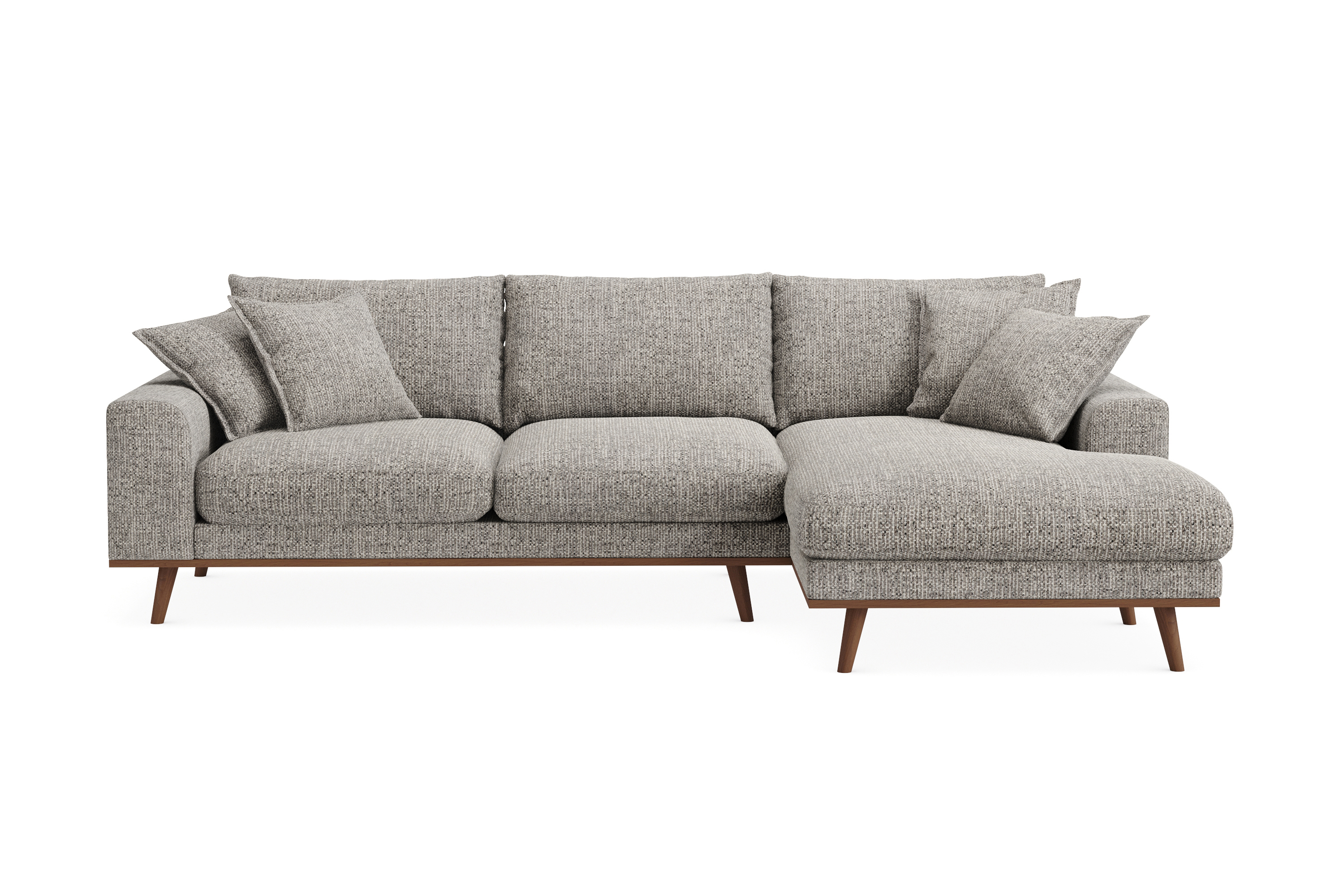 copenhagen premium 4-sits högervänd l-formad djup divansoffa i chenille - grå