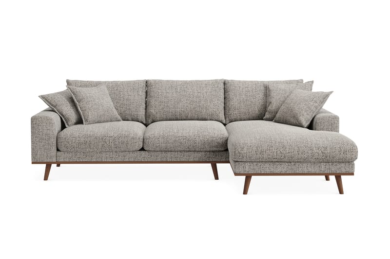 Copenhagen Premium 4-sits Högervänd L-formad Djup Divansoffa i Chenille - Grå - Möbler - Vardagsrum - Soffor - Divansoffa & schäslong
