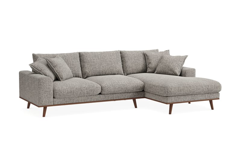 Copenhagen Premium 4-sits Högervänd L-formad Djup Divansoffa i Chenille - Grå - Möbler - Vardagsrum - Soffor - Divansoffa & schäslong