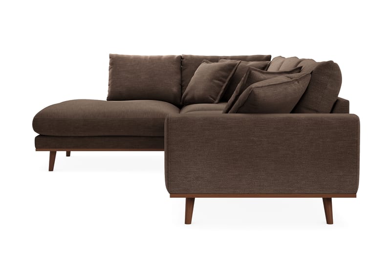 Copenhagen Premium 4-sits Vänstervänd L-formad Djup Schäslongsoffa i Tyg - Brun - Möbler - Vardagsrum - Soffor - Divansoffa & schäslong