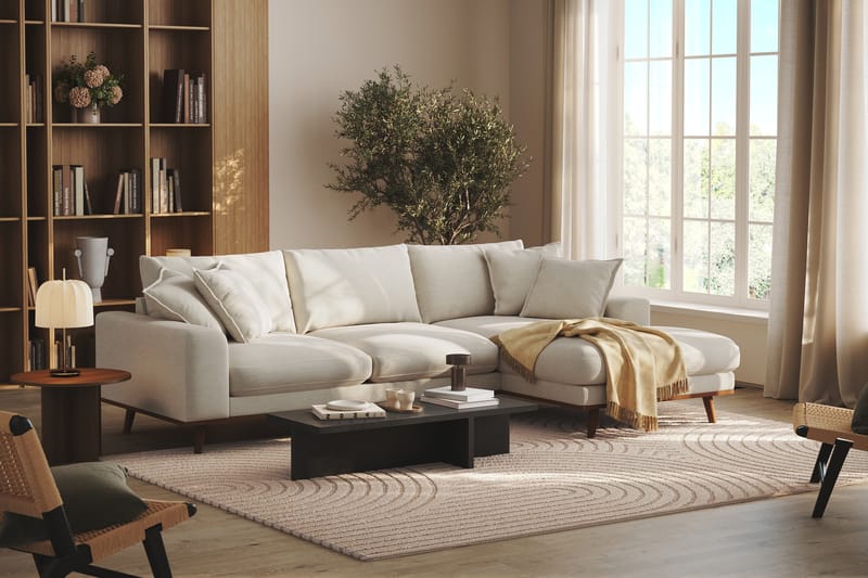 Copenhagen Premium 4-sits Högervänd L-formad Djup Divansoffa i Tyg - Ljusbeige - Möbler - Vardagsrum - Soffor - Divansoffa & schäslong