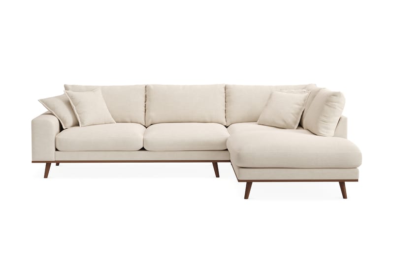 Copenhagen Premium 4-sits Högervänd L-formad Djup Schäslongsoffa i Tyg - Beige - Möbler - Vardagsrum - Soffor - Divansoffa & schäslong