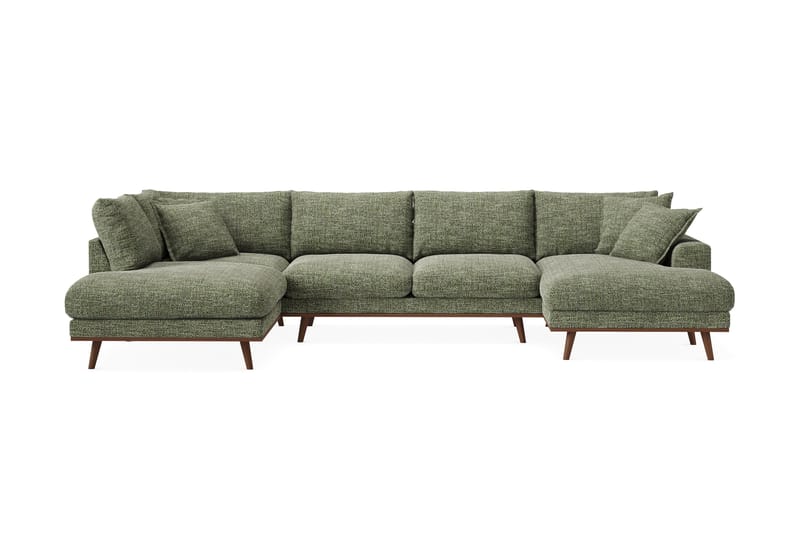 Copenhagen Premium 5-sits Vänstervänd U-formad Djup Soffa med Divan och Schäslong i Chenille - Grön - Möbler - Vardagsrum - Soffor - U-soffor