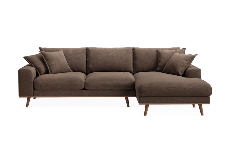 Copenhagen Premium 4-sits Högervänd L-formad Djup Divansoffa i Tyg - Brun - Möbler - Vardagsrum - Soffor - Divansoffa & schäslong