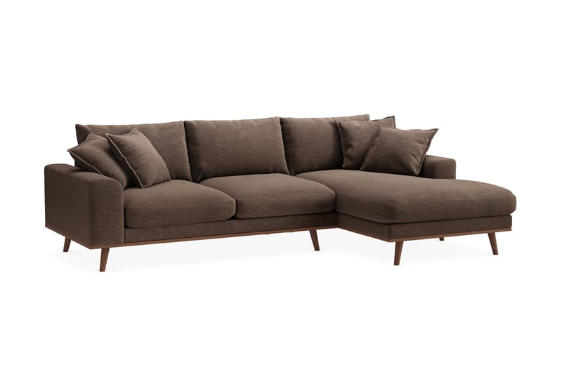 Copenhagen Premium 4-sits Högervänd L-formad Djup Divansoffa i Tyg - Brun - Möbler - Vardagsrum - Soffor - Divansoffa & schäslong