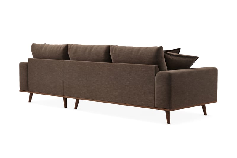 Copenhagen Premium 4-sits Högervänd L-formad Djup Divansoffa i Tyg - Brun - Möbler - Vardagsrum - Soffor - Divansoffa & schäslong