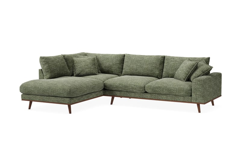 Copenhagen Premium 4-sits Vänstervänd L-formad Djup Schäslongsoffa i Chenille - Grön - Möbler - Vardagsrum - Soffor - Divansoffa & schäslong