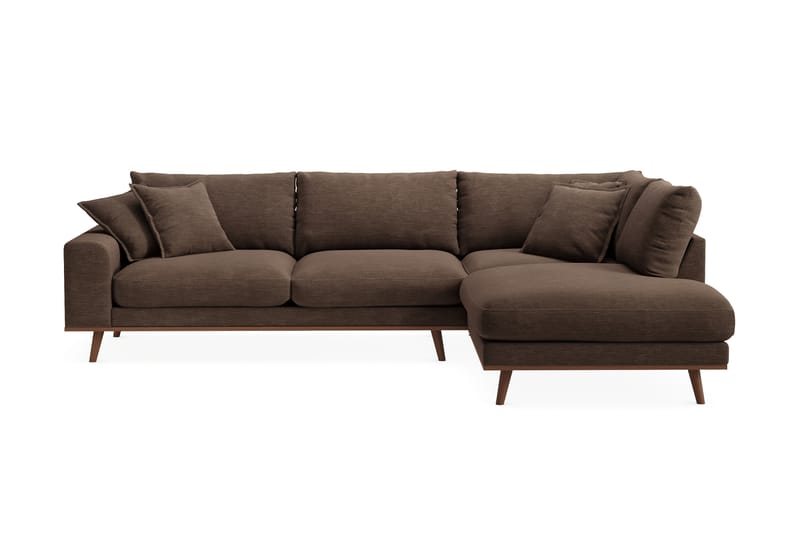 Copenhagen Premium 4-sits Högervänd L-formad Djup Schäslongsoffa i Tyg - Brun - Möbler - Vardagsrum - Soffor - Divansoffa & schäslong