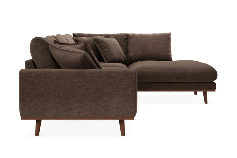 Copenhagen Premium 4-sits Högervänd L-formad Djup Schäslongsoffa i Tyg - Brun - Möbler - Vardagsrum - Soffor - Divansoffa & schäslong