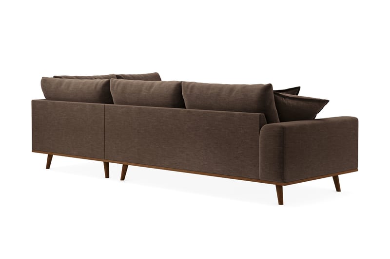 Copenhagen Premium 4-sits Högervänd L-formad Djup Schäslongsoffa i Tyg - Brun - Möbler - Vardagsrum - Soffor - Divansoffa & schäslong