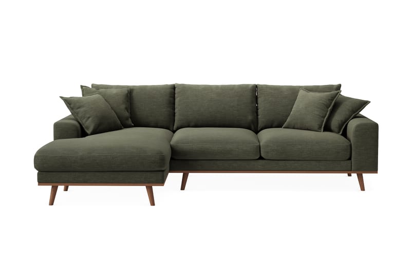 Copenhagen Premium 4-sits Vänstervänd L-formad Djup Divansoffa i Tyg - Grön - Möbler - Vardagsrum - Soffor - Divansoffa & schäslong
