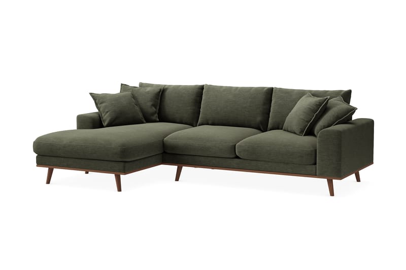 Copenhagen Premium 4-sits Vänstervänd L-formad Djup Divansoffa i Tyg - Grön - Möbler - Vardagsrum - Soffor - Divansoffa & schäslong