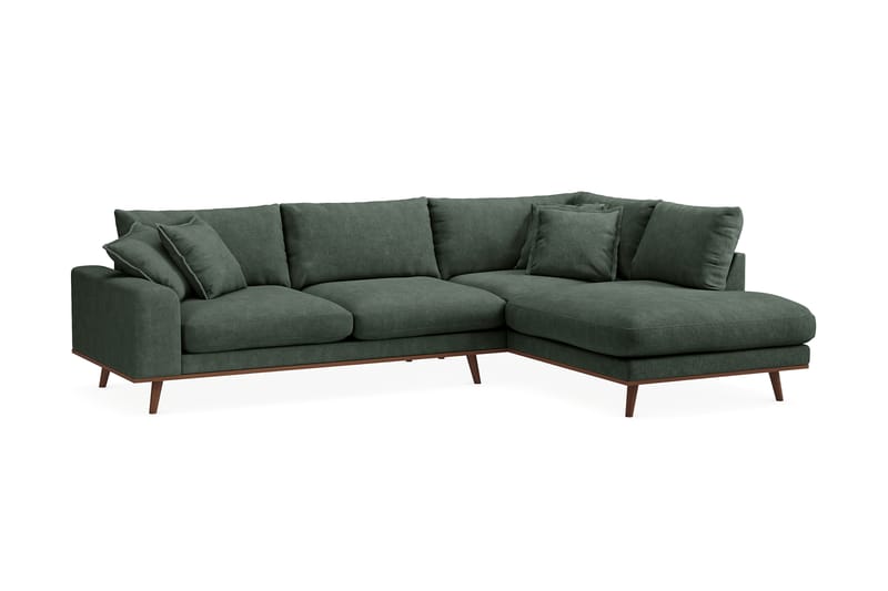 Copenhagen Premium 4-sits Högervänd L-formad Djup Schäslongsoffa i Tyg - Grön - Möbler - Vardagsrum - Soffor - Divansoffa & schäslong