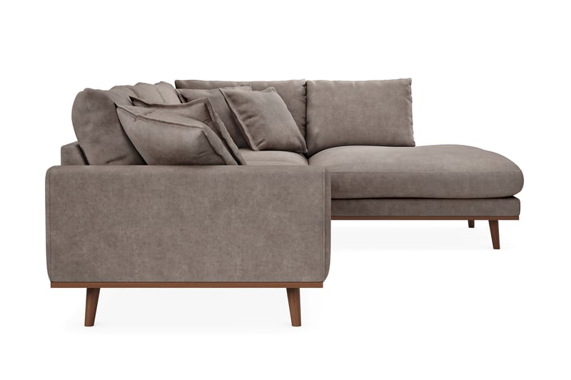 Copenhagen Premium 4-sits Högervänd L-formad Djup Schäslongsoffa i Tyg - Brun - Möbler - Vardagsrum - Soffor - Divansoffa & schäslong