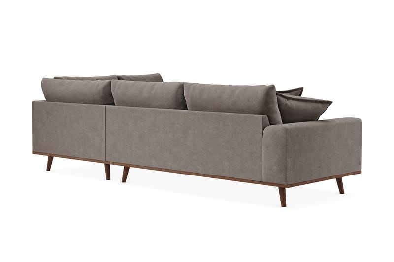 Copenhagen Premium 4-sits Högervänd L-formad Djup Schäslongsoffa i Tyg - Brun - Möbler - Vardagsrum - Soffor - Divansoffa & schäslong