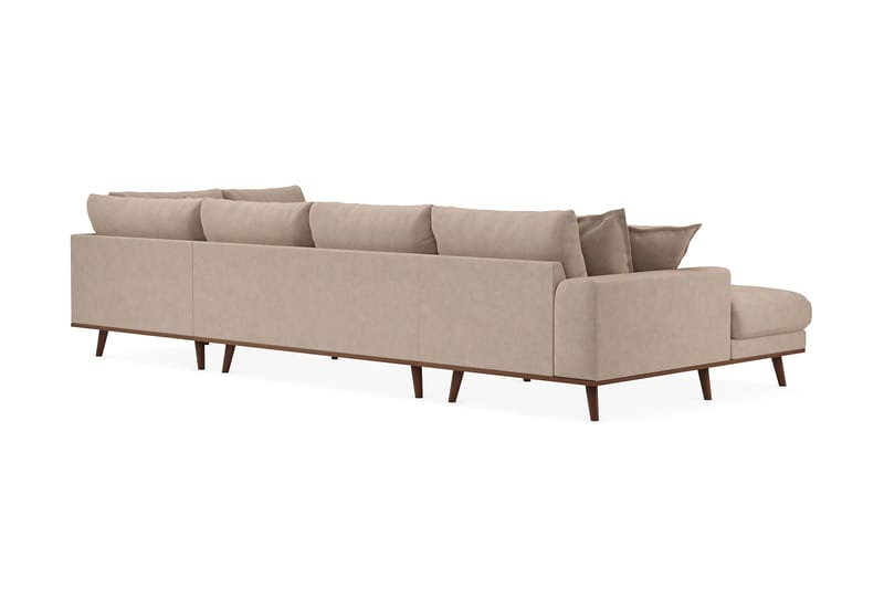 Copenhagen Premium 5-sits Högervänd U-formad Djup Soffa med Divan och Schäslong i Tyg - Ljusbrun - Möbler - Vardagsrum - Soffor - U-soffor