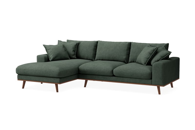 Copenhagen Premium 4-sits Vänstervänd L-formad Djup Divansoffa i Tyg - Grön - Möbler - Vardagsrum - Soffor - Divansoffa & schäslong