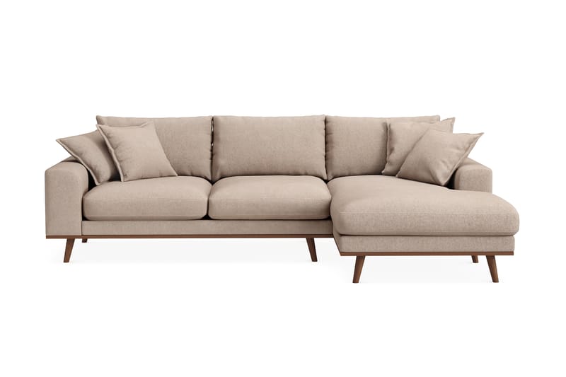 Copenhagen Premium 4-sits Högervänd L-formad Djup Divansoffa i Tyg - Ljusbrun - Möbler - Vardagsrum - Soffor - Divansoffa & schäslong