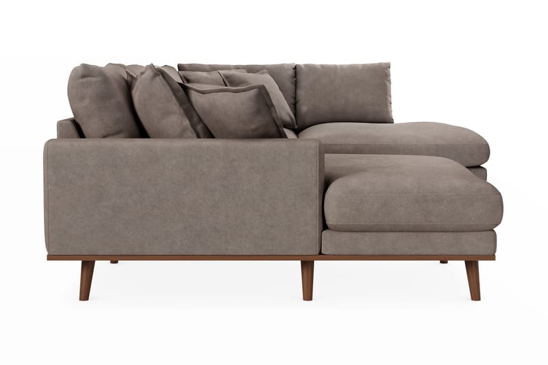 Copenhagen Premium 5-sits Högervänd U-formad Djup Soffa med Divan och Schäslong i Tyg - Brun - Möbler - Vardagsrum - Soffor - U-soffor