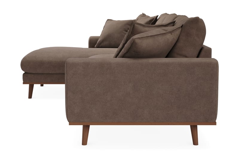 Copenhagen Premium 4-sits Vänstervänd L-formad Djup Divansoffa i Tyg - Mörkbrun - Möbler - Vardagsrum - Soffor - Divansoffa & schäslong