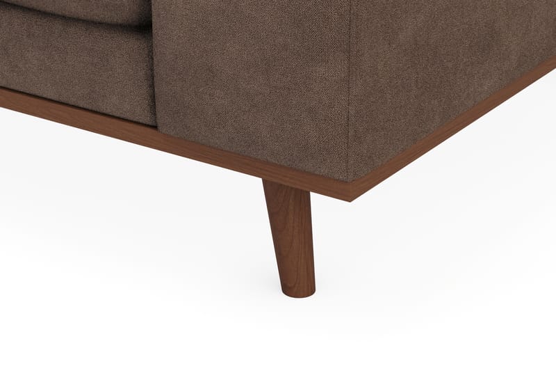 Copenhagen Premium 5-sits Vänstervänd U-formad Djup Soffa med Divan och Schäslong i Tyg - Mörkbrun - Möbler - Vardagsrum - Soffor - U-soffor