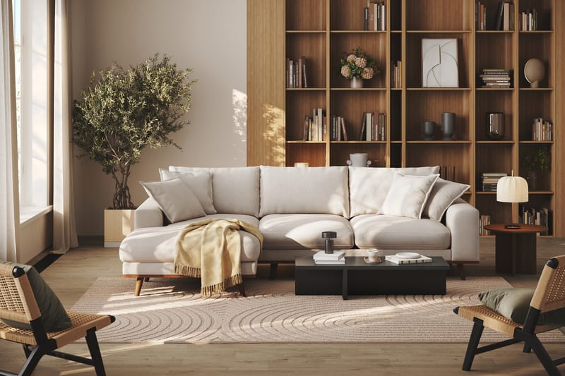 Copenhagen Premium 4-sits Vänstervänd L-formad Djup Divansoffa i Tyg - Beige - Möbler - Vardagsrum - Soffor - Divansoffa & schäslong