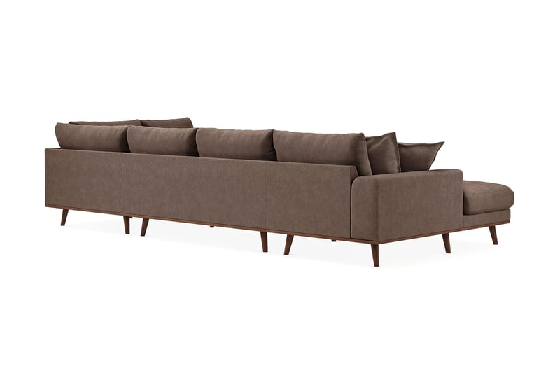 Copenhagen Premium 5-sits Högervänd U-formad Djup Soffa med Divan och Schäslong i Tyg - Mörkbrun - Möbler - Vardagsrum - Soffor - U-soffor