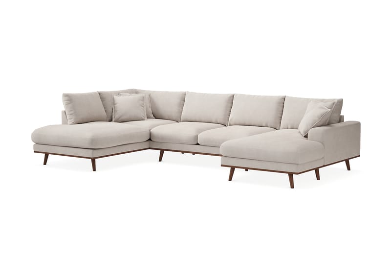 Copenhagen Premium 5-sits Vänstervänd U-formad Djup Soffa med Divan och Schäslong i Tyg - Beige - Möbler - Vardagsrum - Soffor - U-soffor