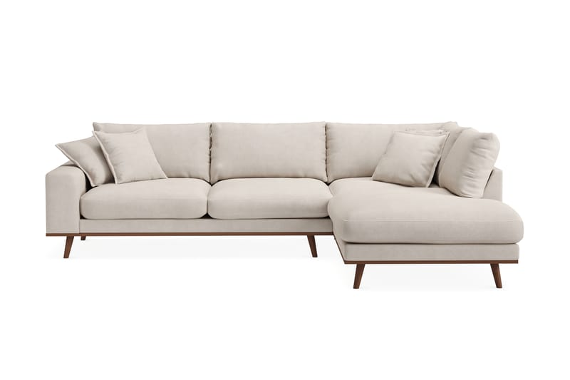 Copenhagen Premium 4-sits Högervänd L-formad Djup Schäslongsoffa i Tyg - Beige - Möbler - Vardagsrum - Soffor - Divansoffa & schäslong
