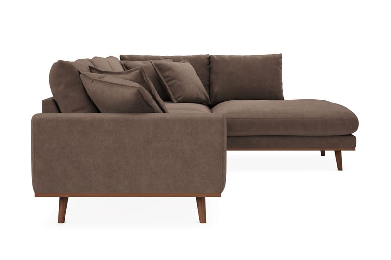 Copenhagen Premium 4-sits Högervänd L-formad Djup Schäslongsoffa i Tyg - Mörkbrun - Möbler - Vardagsrum - Soffor - Divansoffa & schäslong